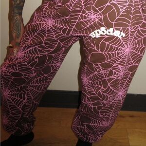 Kids Brown and Pink Web Pattern Bottoms